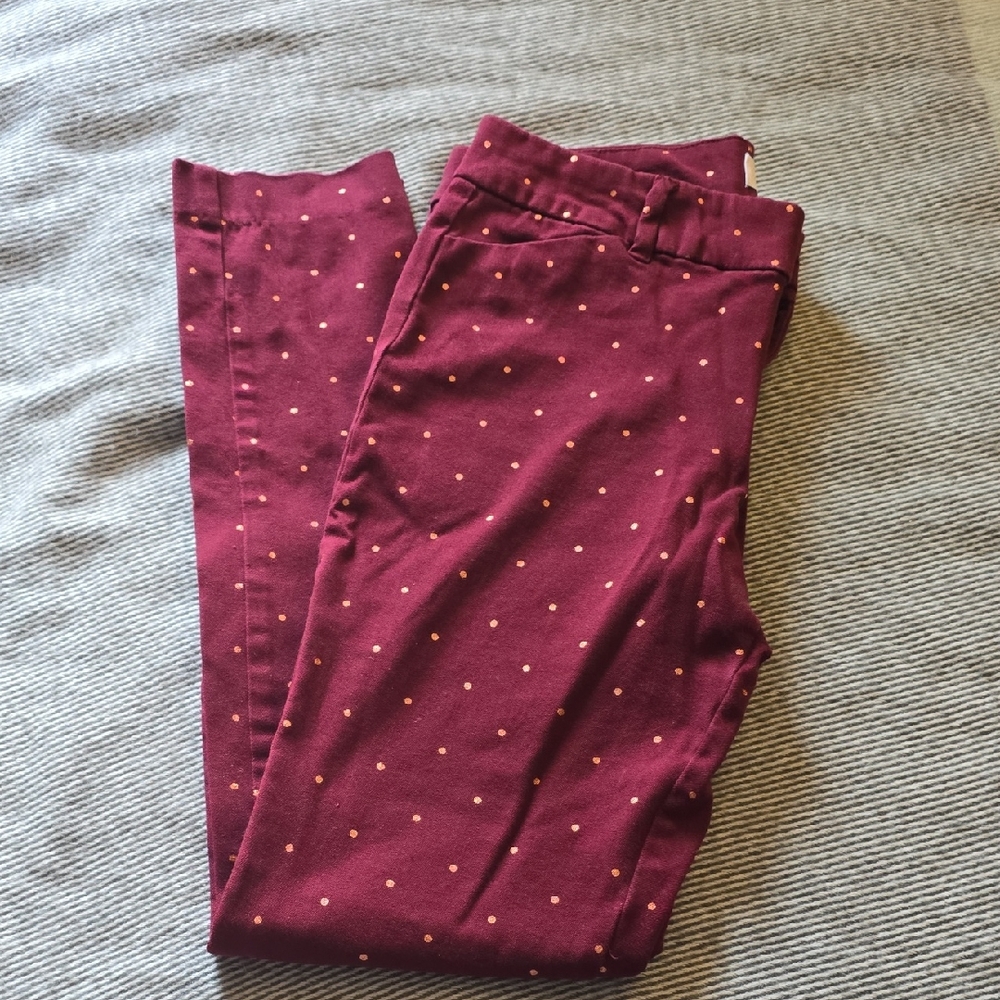 Old Navy Maroon Pants with Dotted Pattern
